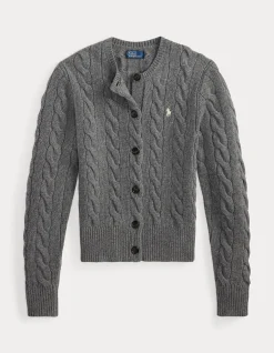 CABLE-KNIT WOOL-CASHMERE CARDIGAN