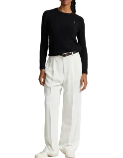 CABLE-KNIT WOOL-CASHMERE SWEATER
