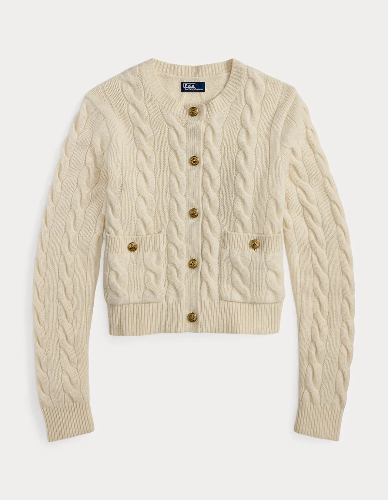 CABLE WOOL-CASHMERE CARDIGAN