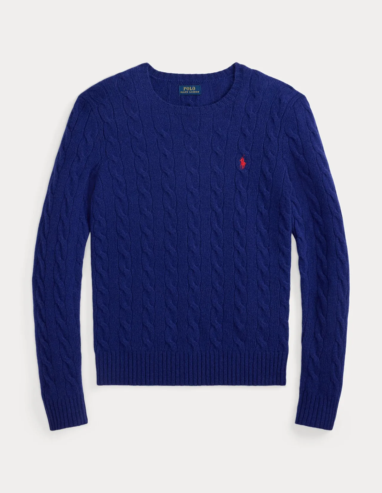 CABLE WOOL-CASHMERE CREWNECK SWEATER