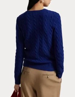 CABLE WOOL-CASHMERE CREWNECK SWEATER