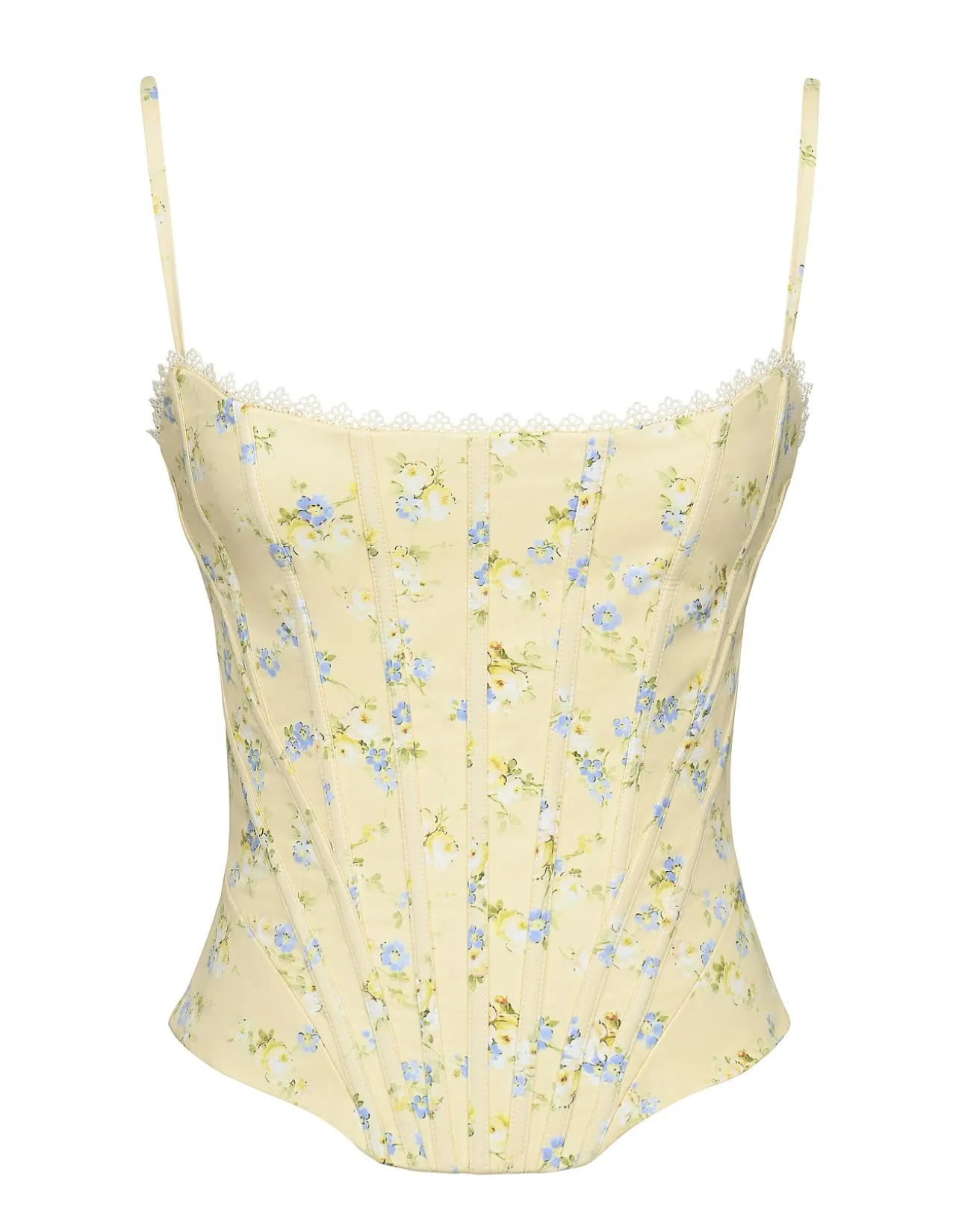 CADIE'FLORAL PRINT COTTON CORSET TOP