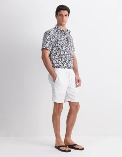 CAFFERY YARN-DYED LINEN SHORT