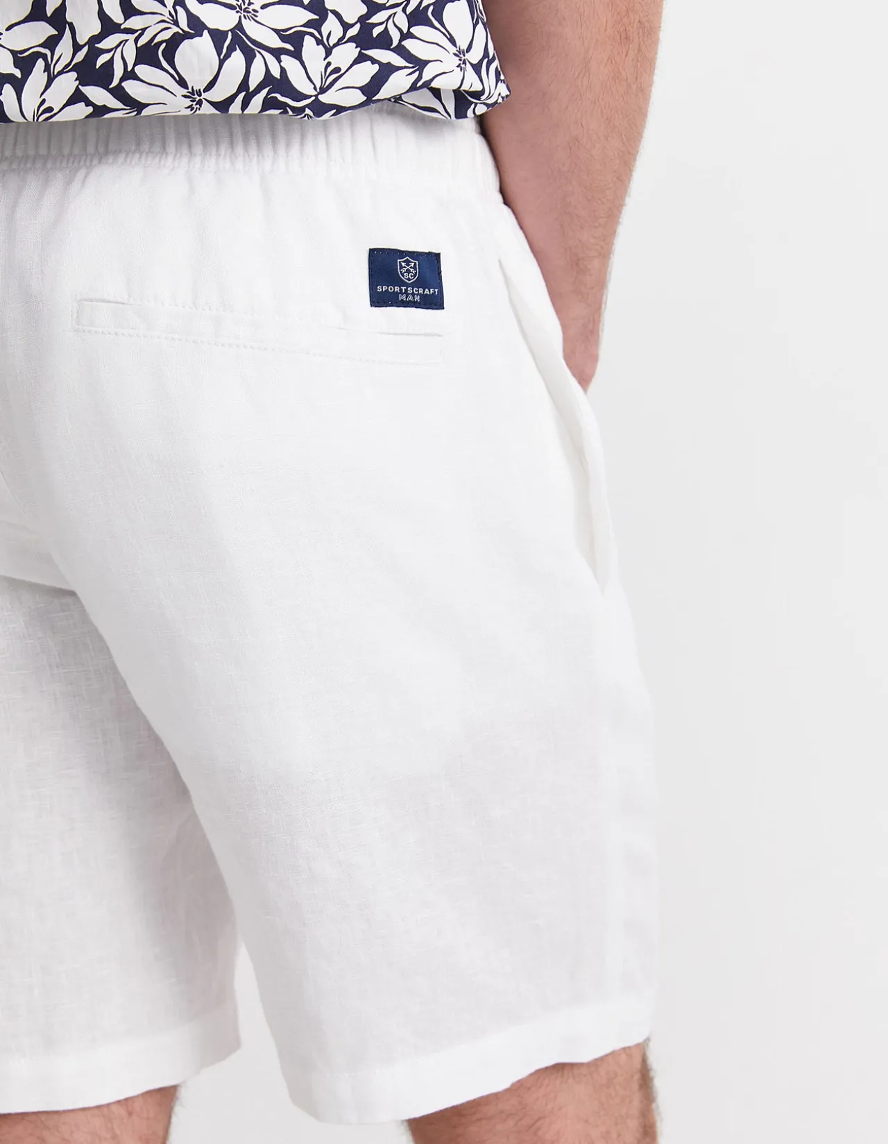 CAFFERY YARN-DYED LINEN SHORT
