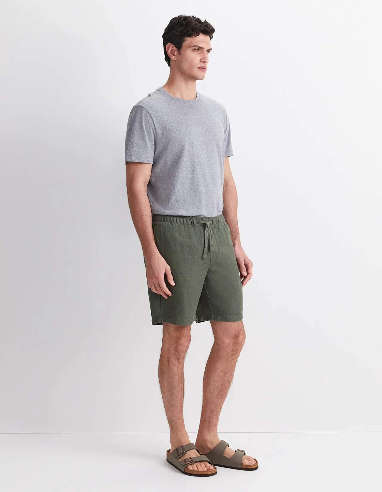 CAFFERY YARN-DYED LINEN SHORT