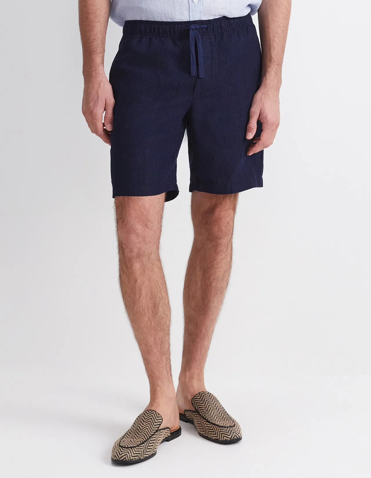 CAFFERY YARN-DYED LINEN SHORT