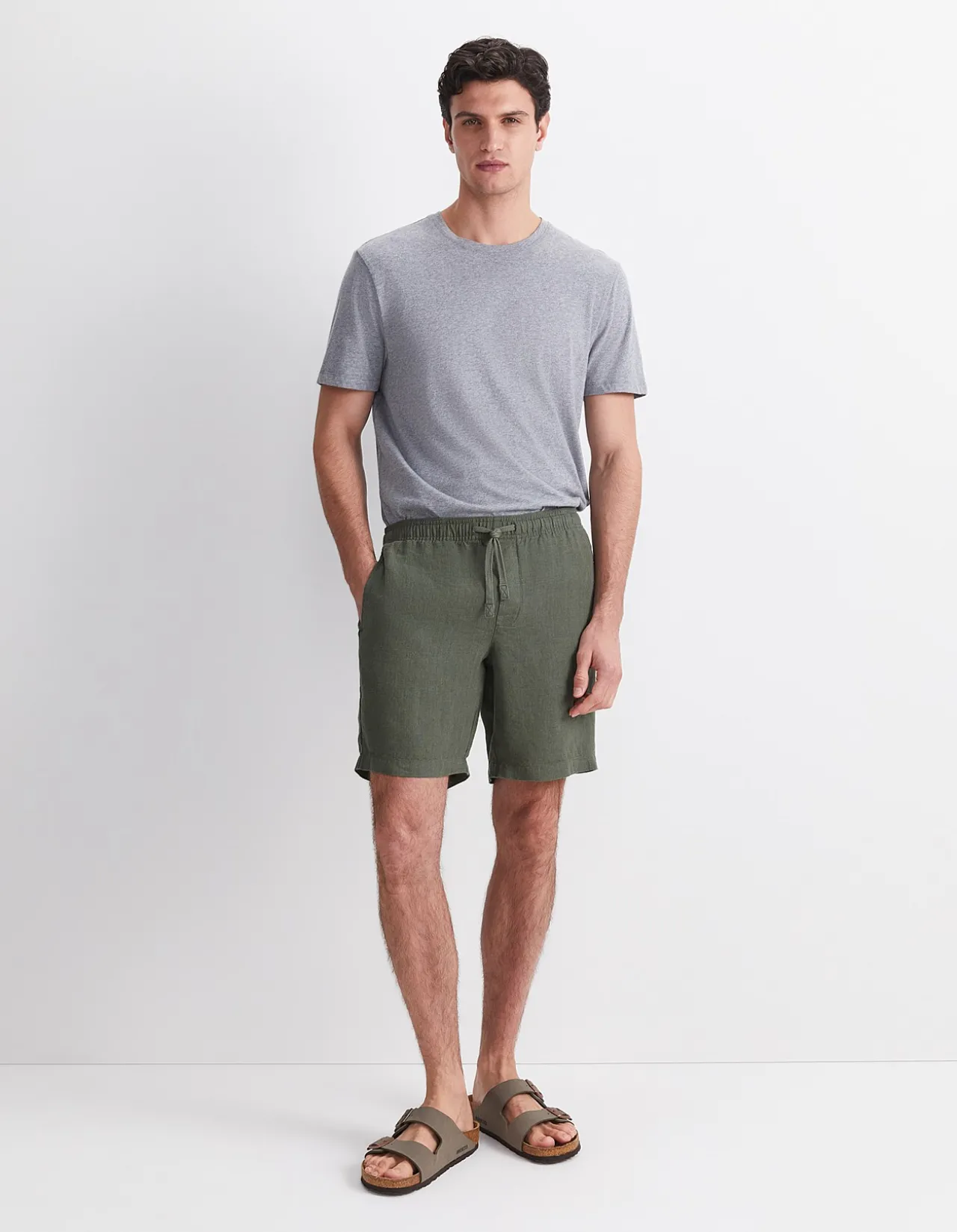 CAFFERY YARN-DYED LINEN SHORT