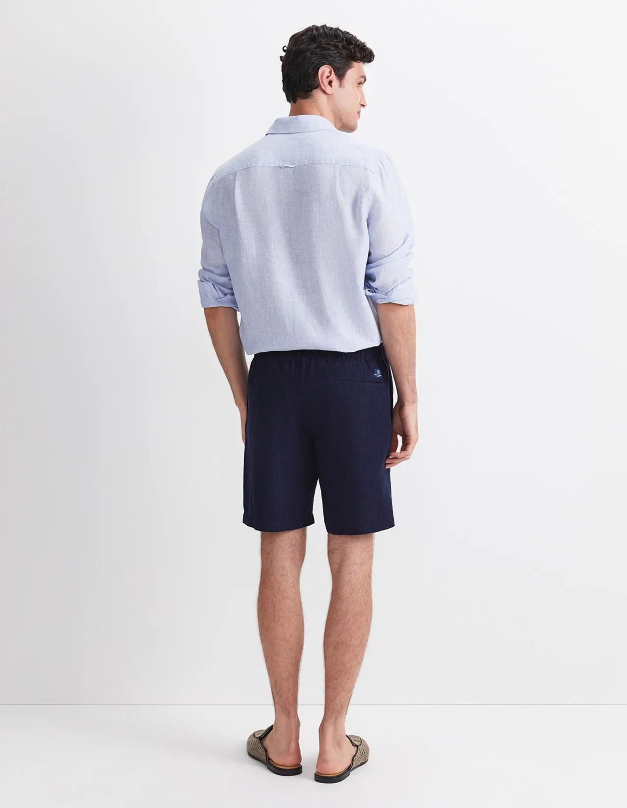 CAFFERY YARN-DYED LINEN SHORT