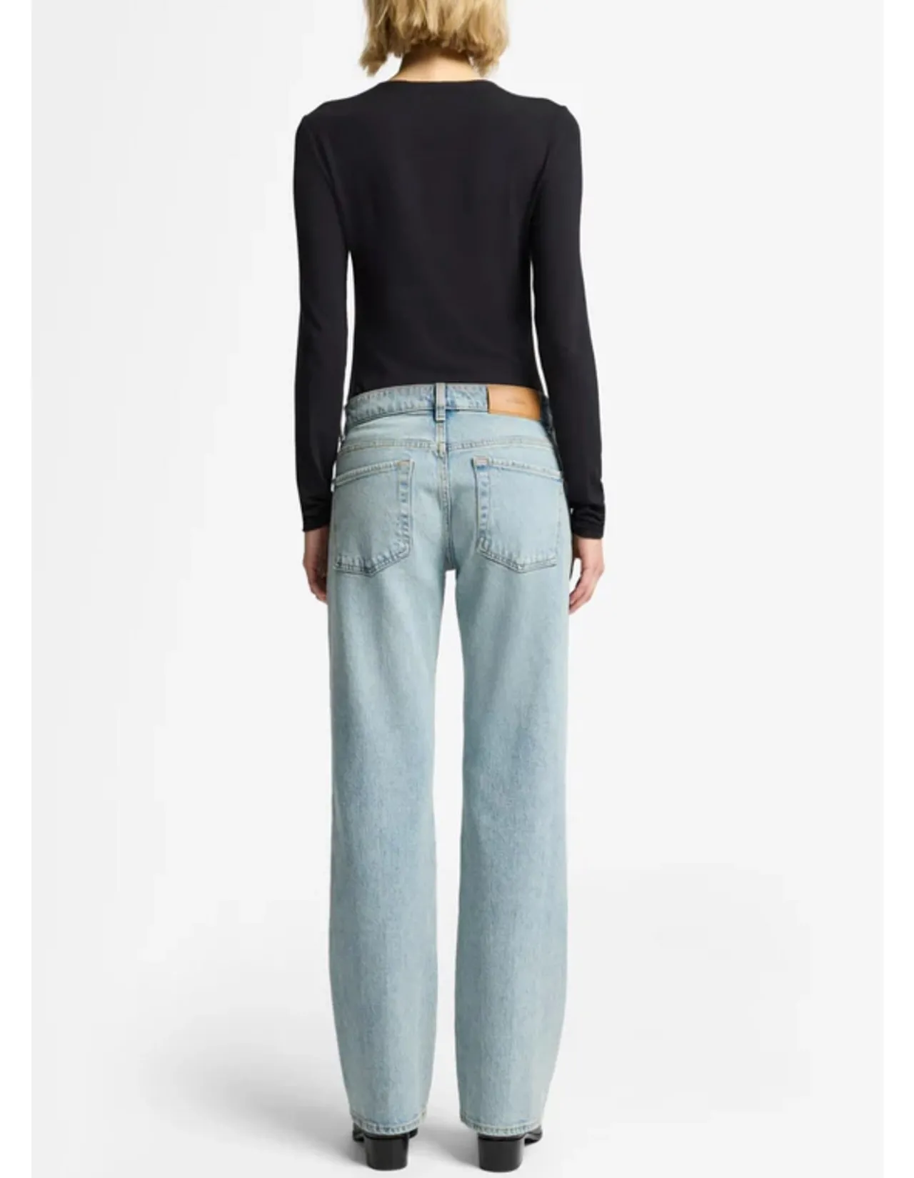 Calie Straight Mid Rise Full Length Jeans