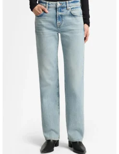 Calie Straight Mid Rise Full Length Jeans