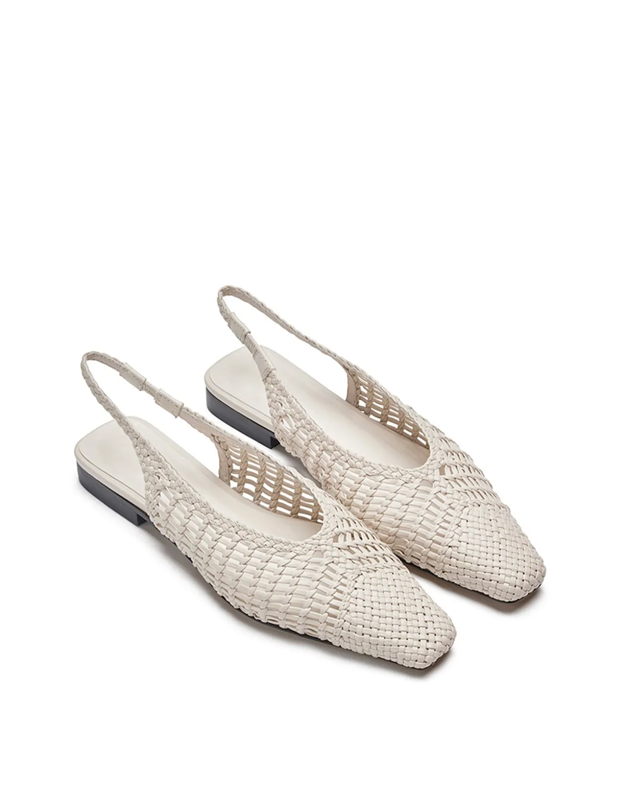 Cali Hand Woven Nappa Leather Flat