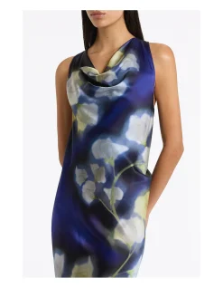 CALLA LILY SILK VISCOSE COWL FRONT GOWN