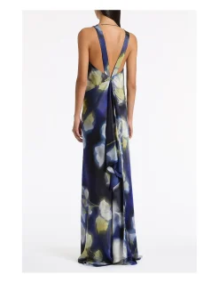 CALLA LILY SILK VISCOSE COWL FRONT GOWN