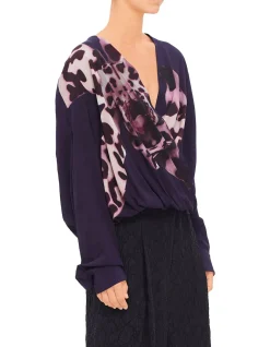 Camiel Printed Drape Front Shirt