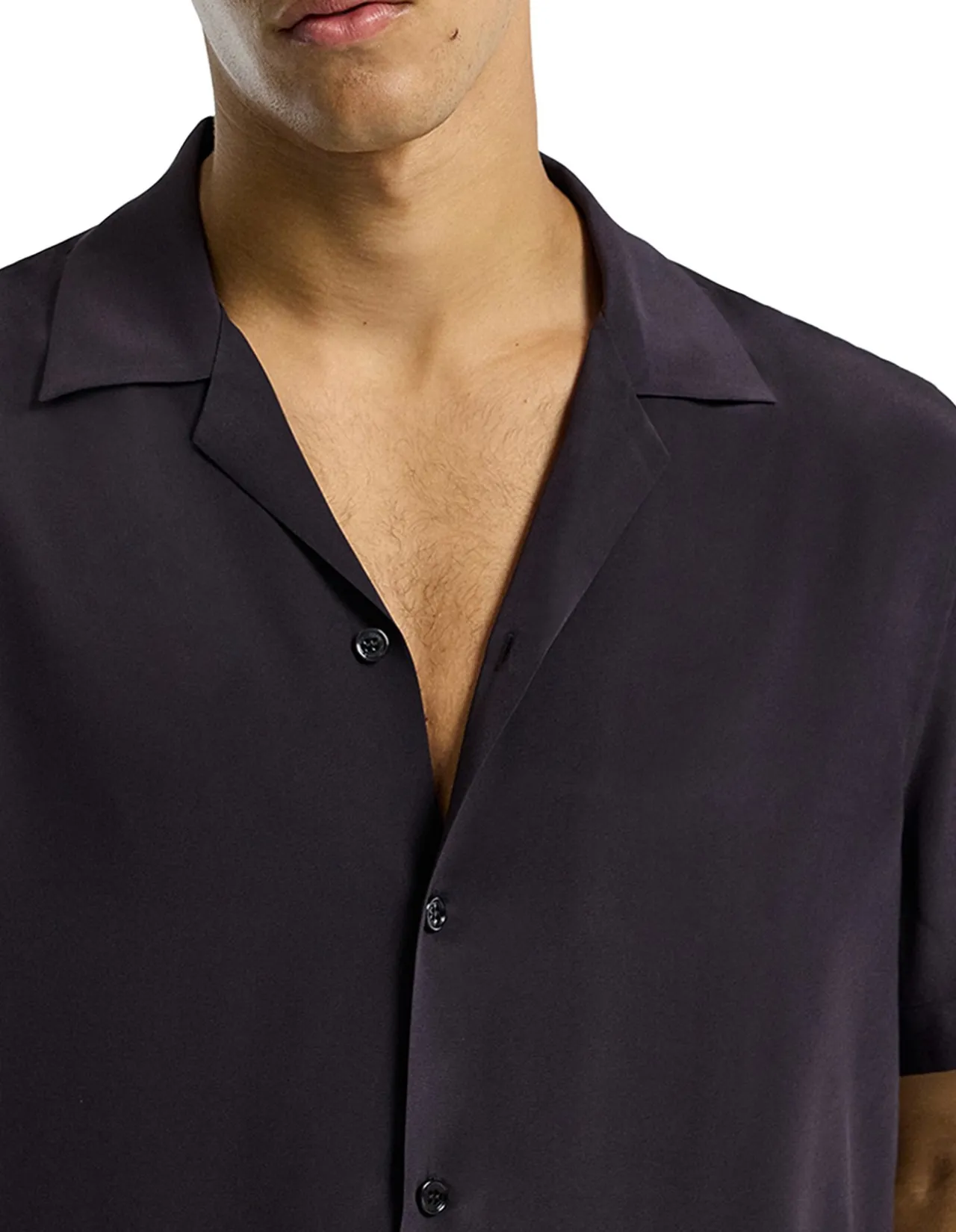 CAMP COLLAR SILK SS SHIRT
