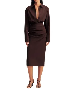 CAMPBELL SHIRT FITTED MIDI DRESS