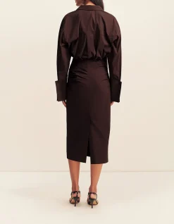 CAMPBELL SHIRT FITTED MIDI DRESS