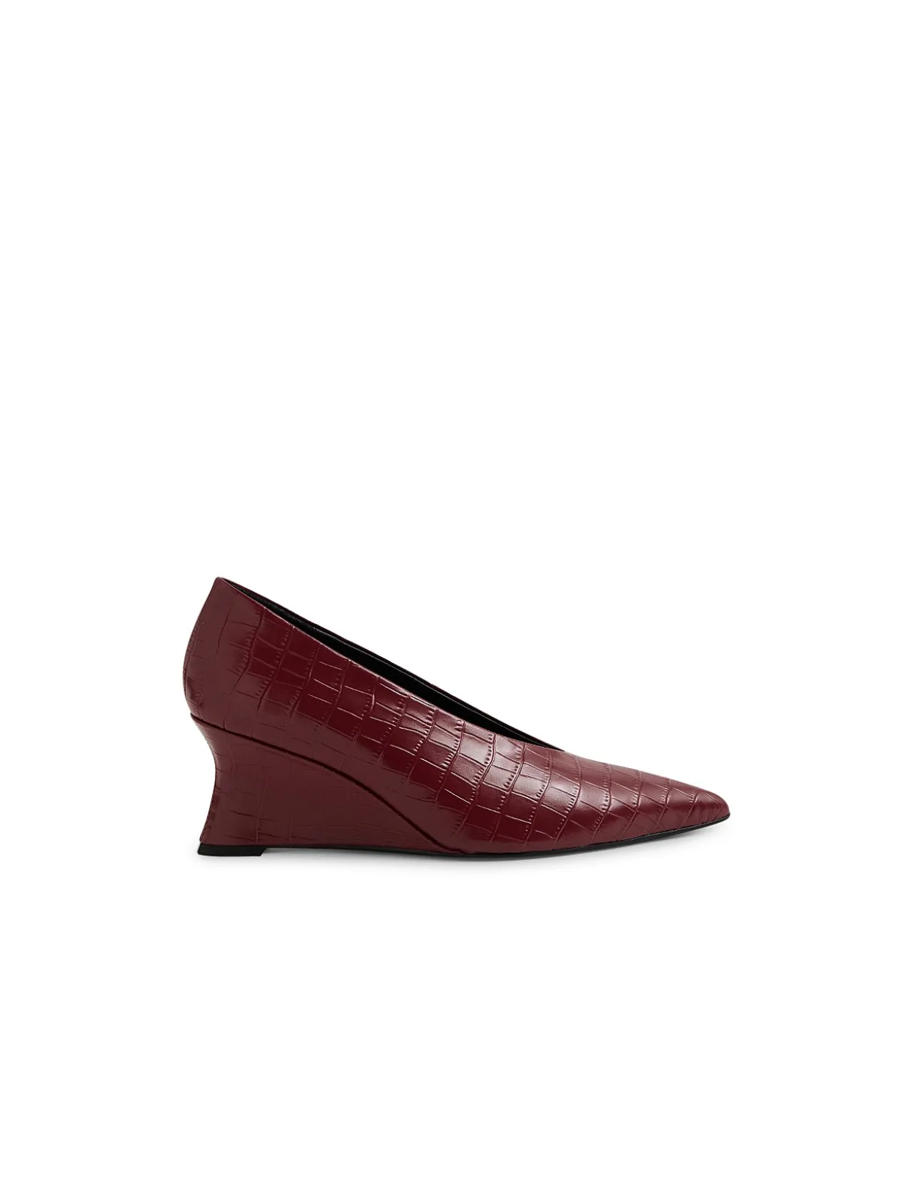 CAMYE MO BURGUNDY CROC LEATHER