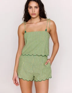 Capri Scallop Hem Shorts