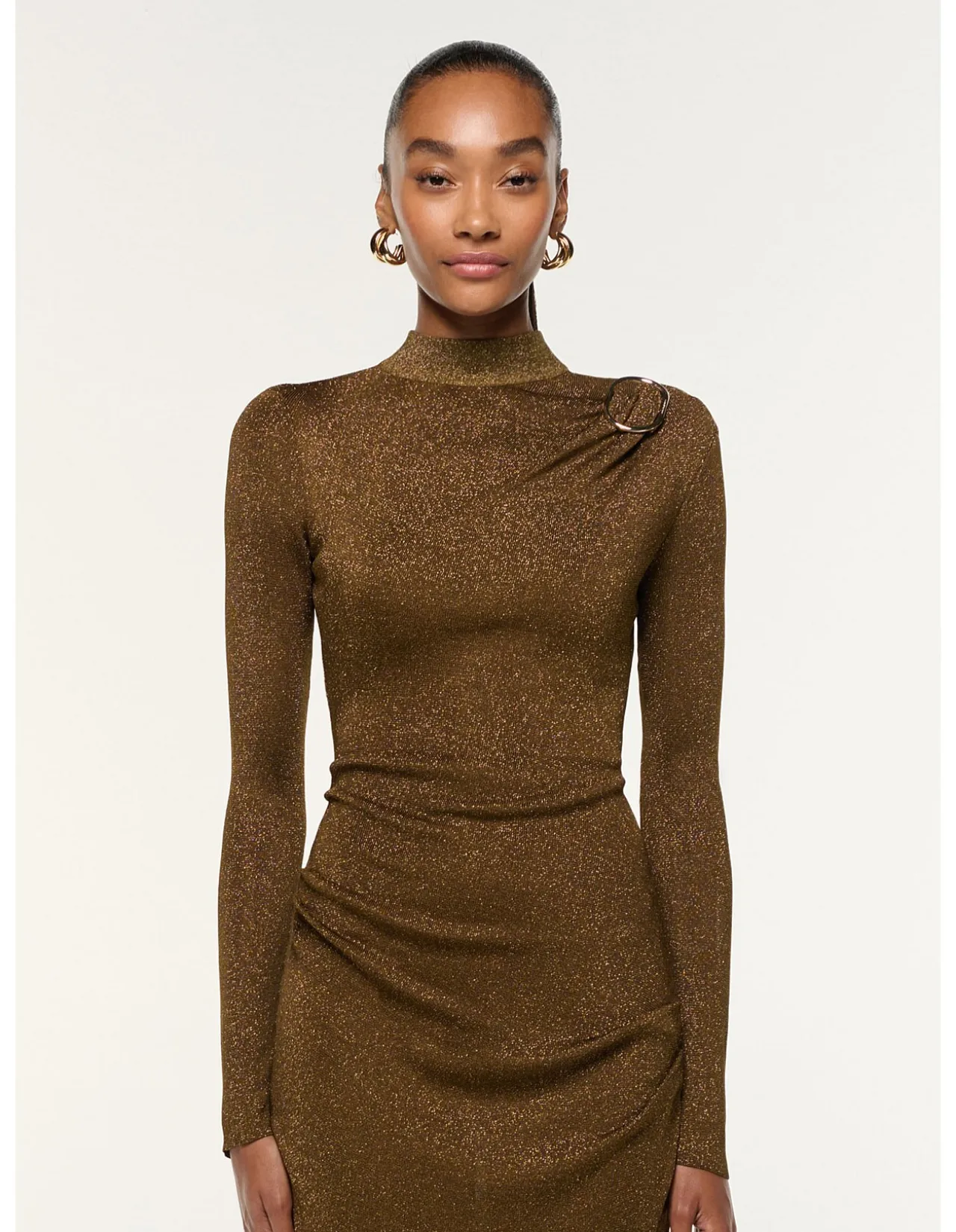 CAP SLEEVE SQUARE NECK JACQUARD MIDI DRESS