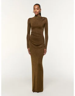 CAP SLEEVE SQUARE NECK JACQUARD MIDI DRESS