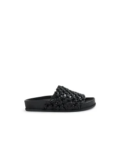 Carila Woven Leather Slide Sandals