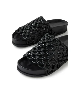 Carila Woven Leather Slide Sandals