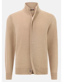 CASHMERE WOOL BLEND FULL ZIP LUPO SWEATER 12GG