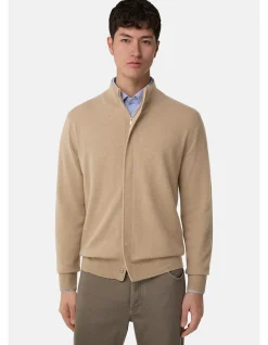 CASHMERE WOOL BLEND FULL ZIP LUPO SWEATER 12GG