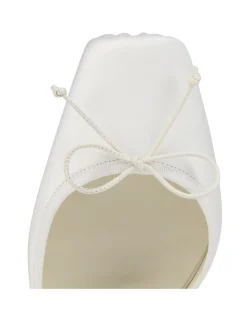 CASSIA LACE UP 100 CREPE SATIN LIN SNOW PUMP