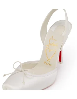 CASSIA LACE UP 100 CREPE SATIN LIN SNOW PUMP