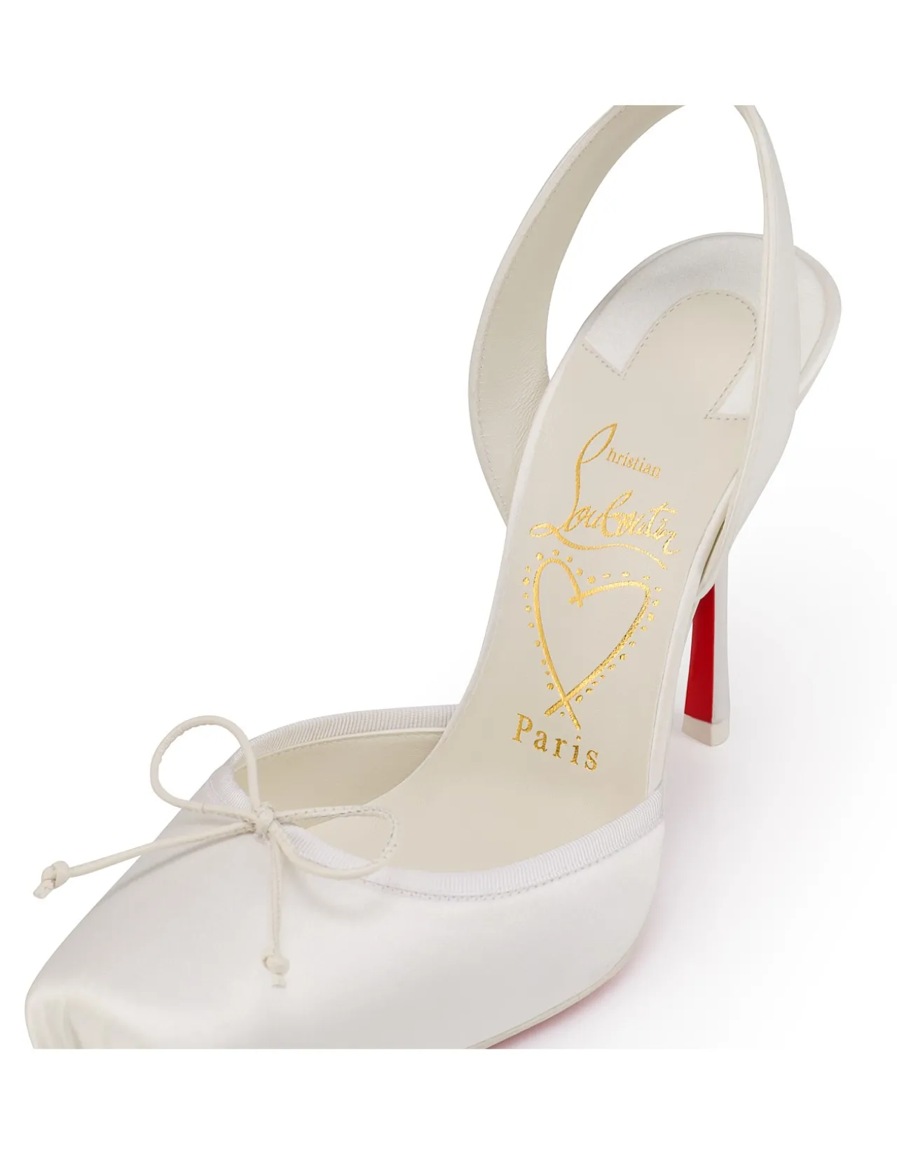 CASSIA LACE UP 100 CREPE SATIN LIN SNOW PUMP
