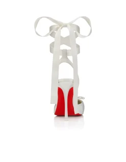 CASSIA LACE UP 100 CREPE SATIN LIN SNOW PUMP