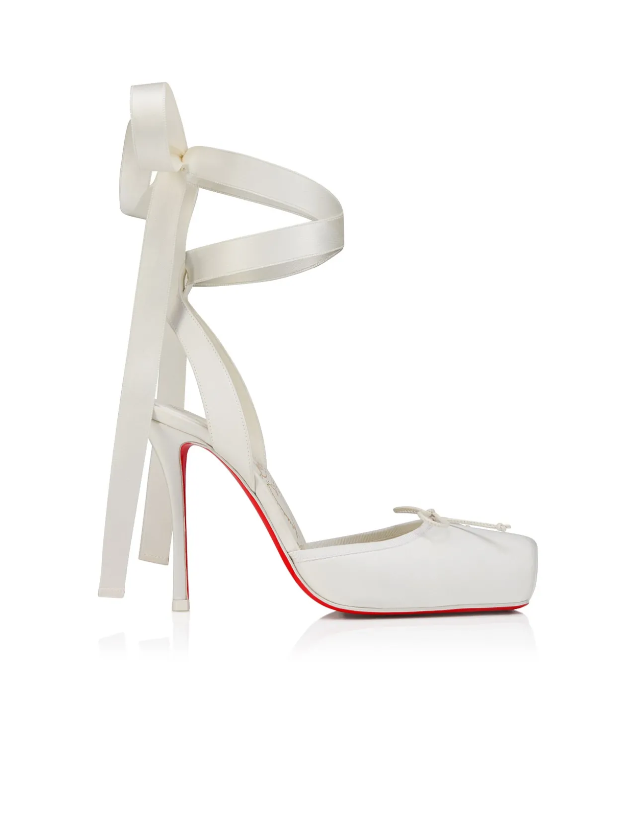 CASSIA LACE UP 100 CREPE SATIN LIN SNOW PUMP