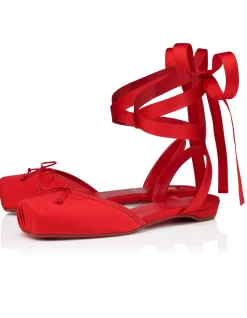 CASSIA LACE UP FLAT CREPE SATIN GRAPEFRUIT FLATS