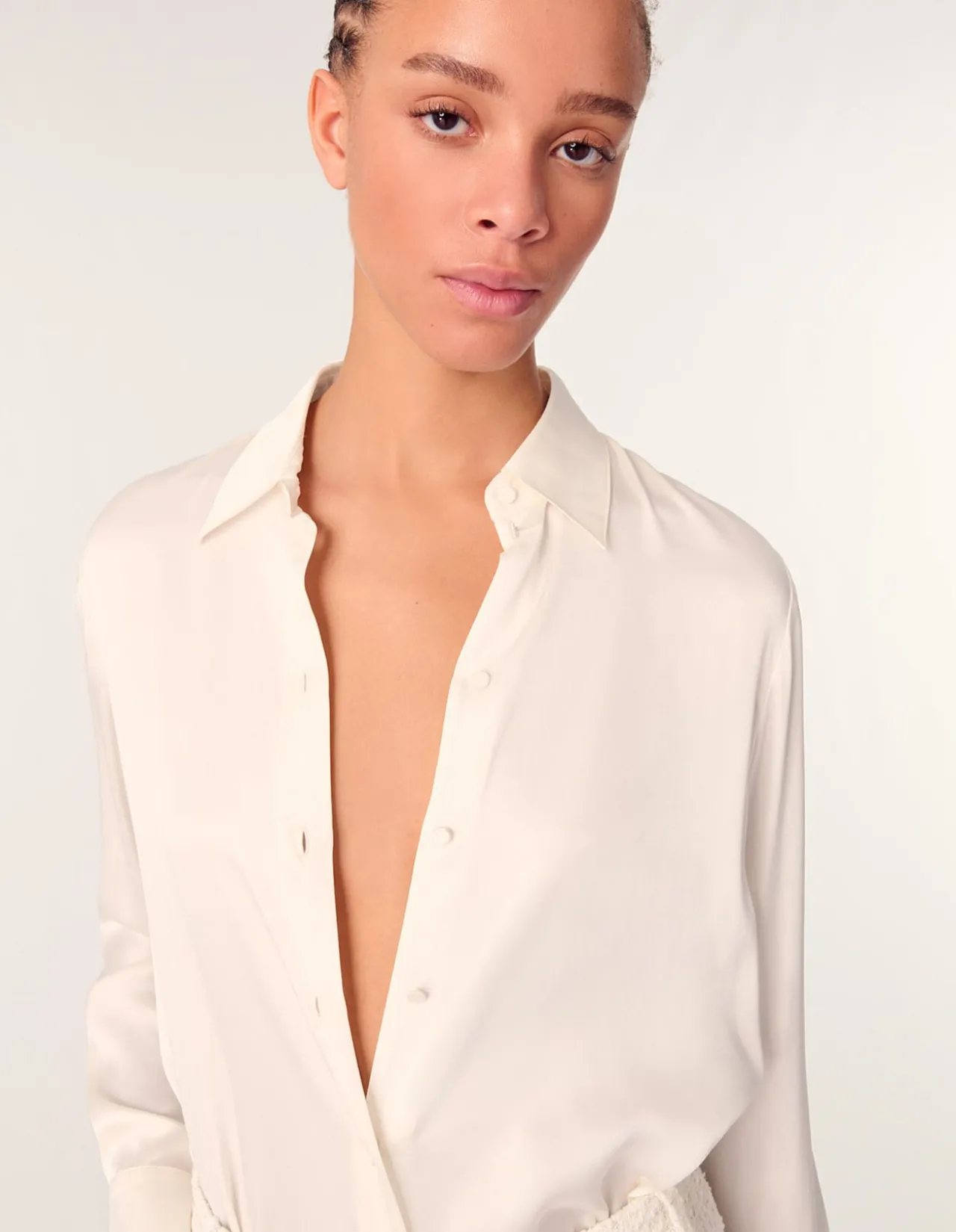 Cecily Silk Button-Front Shirt