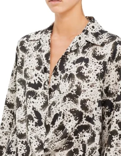 Cedal Printed Wrap Shirt Black
