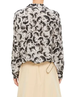 Cedal Printed Wrap Shirt Black