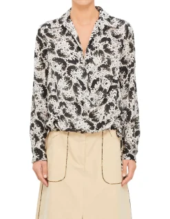 Cedal Printed Wrap Shirt Black