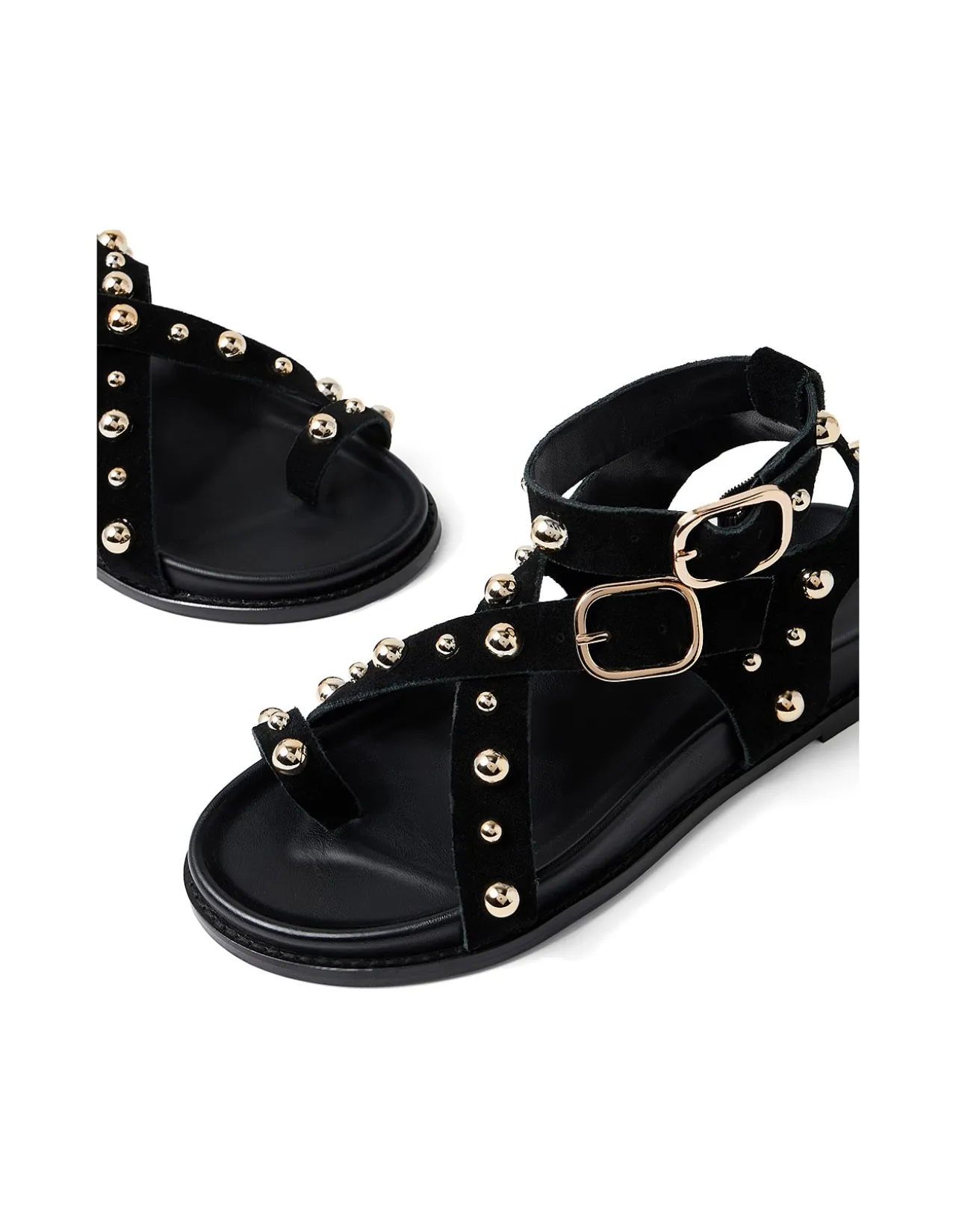 CEEKO Studded Suede Strap Sandals