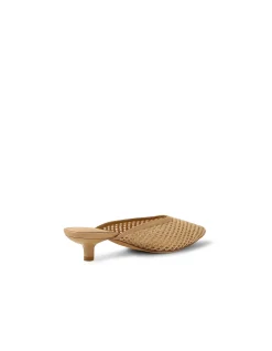 Celeb Woven Leather Pointed Mules