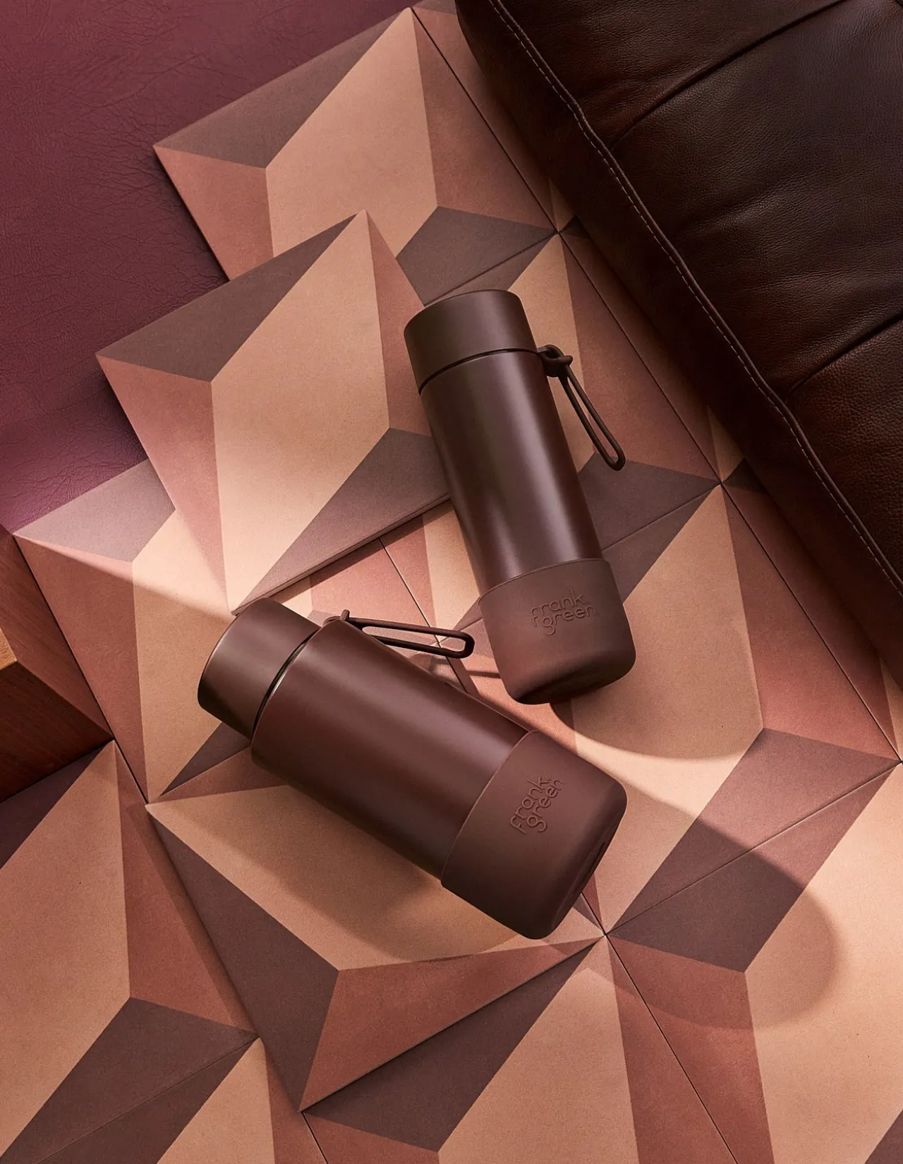 Ceramic Reusable 595ml Triple Wall Bottle Chocolate