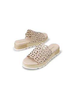 Chade Laser Cut Leather Slide Sandals