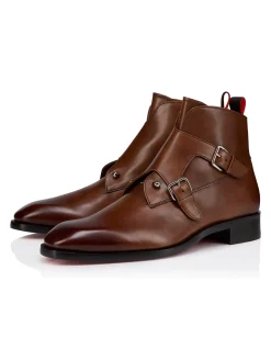 CHAMBELIMONK BOOT FLAT CALF PATINE HAVANE