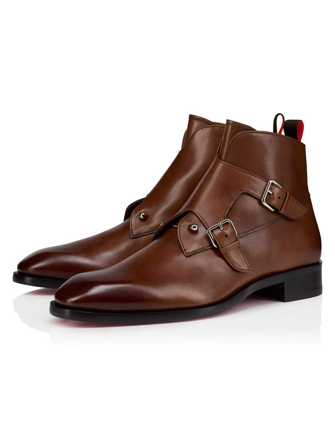 CHAMBELIMONK BOOT FLAT CALF PATINE HAVANE
