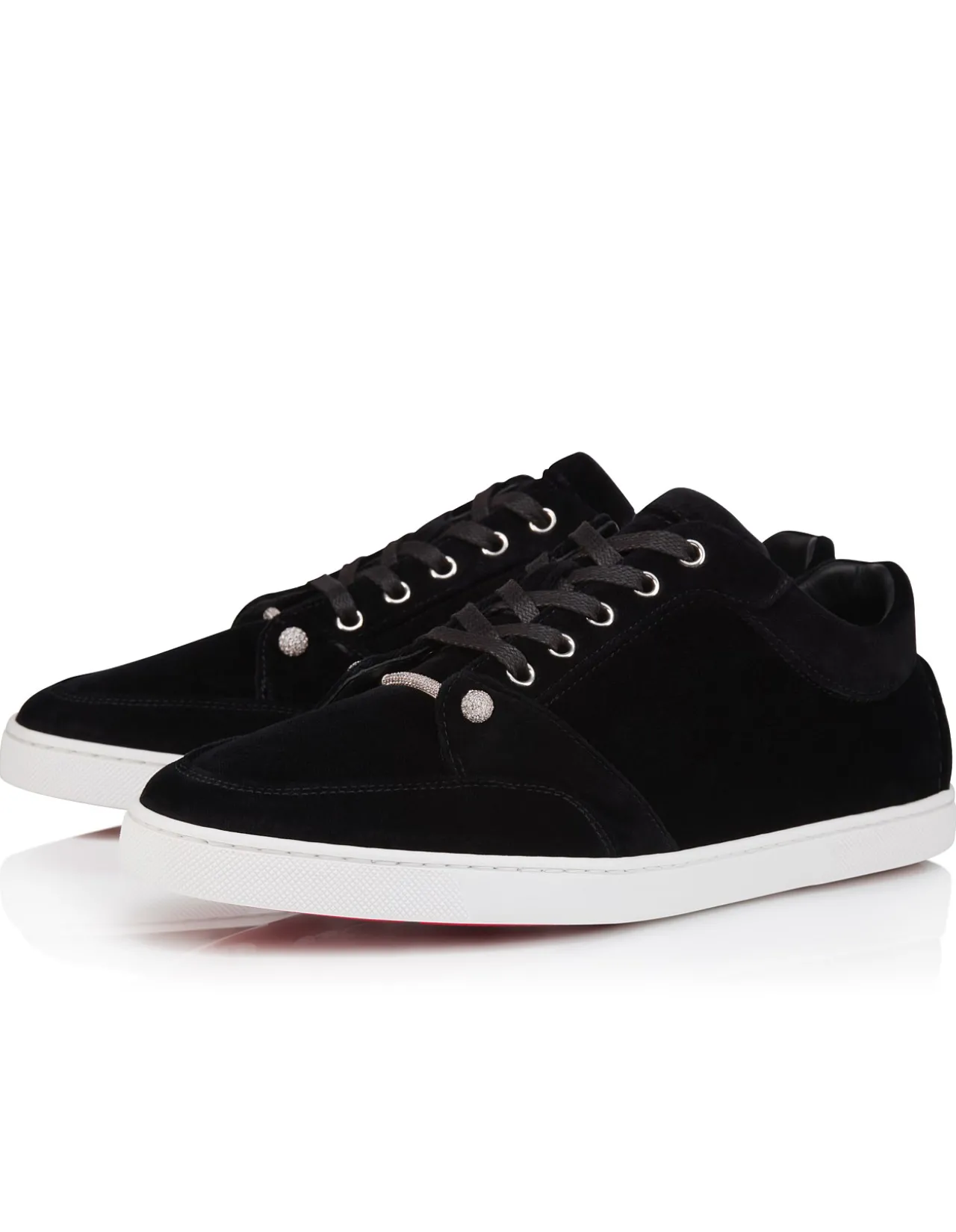 CHAMBELISNEAK PIN STRASS FLAT VELVET DS BLACK