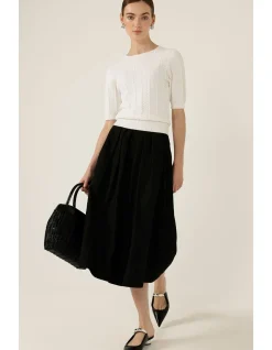 CHEVRON KNIT TOP IN IVORY