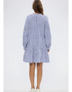 Chiara Frill Collar Stripe Mini Dress
