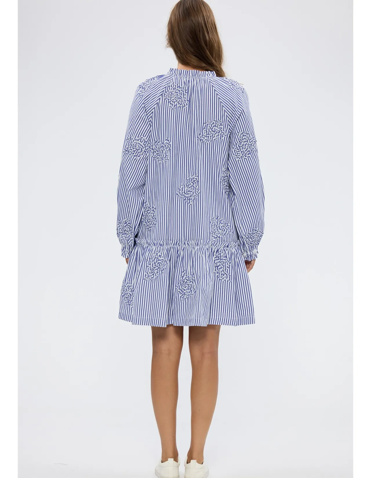 Chiara Frill Collar Stripe Mini Dress