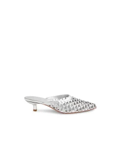 Chirles Woven Leather Kitten Heel Mules